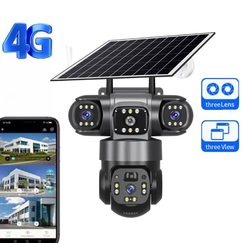 Трехобъектив 3 вида 360 ° Солнечная камера Wi-Fi/4G — 2-в-1, интеллектуальная беспроводная камера наблюдения для внутреннего и наружного использования с пистолетом и куполом
Трехобъектив 3 вида 360 ° Солнечная камера Wi-Fi/4G — 2-в-1, интеллектуальная беспроводная камера наблюдения для внутреннего и наружного использования с пистолетом и куполом