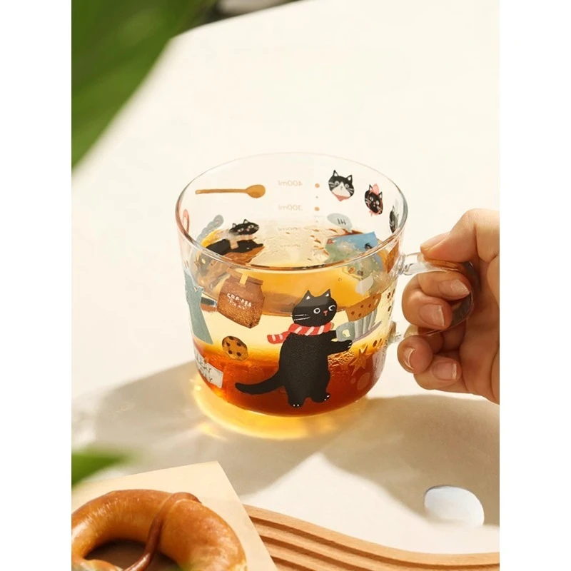 Cat breakfast cup glass high temperature resistant high value drinking cup
Cat breakfast cup glass high temperature resistant high value drinking cup