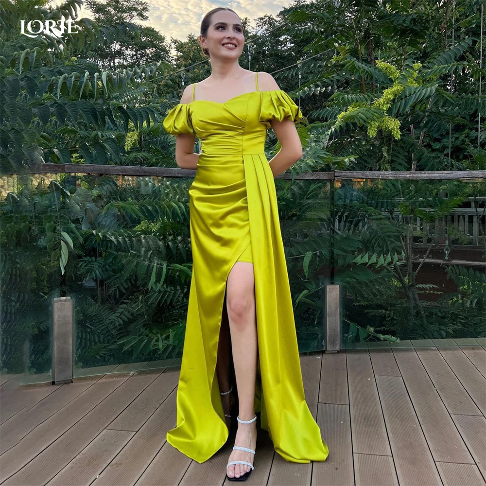 LORIE Light Yellow Evening Dresses Arabia Side Slit Spaghetti Straps Puff Sleeves Formal Prom Dress Mermaid 2022 Celebrity Gowns
LORIE Light Yellow Evening Dresses Arabia Side Slit Spaghetti Straps Puff Sleeves Formal Prom Dress Mermaid 2022 Celebrity Gowns