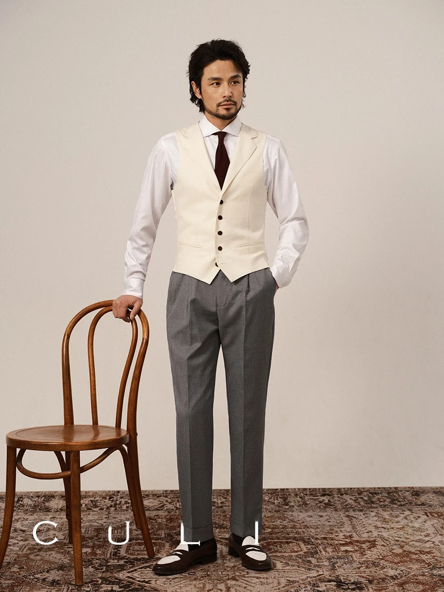 Cultum One Day Antique White Woolen Single Button Vest Men's Formal Vest No Ironing Required Business Casual Style Spring Wear
Cultum One Day Antique White Woolen Single Button Vest Men's Formal Vest No Ironing Required Business Casual Style Spring Wear