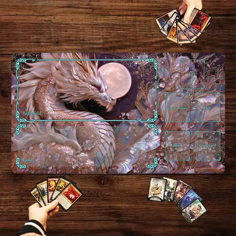Игровой коврик для карточных игр Pink Dragon and Full Moon Magic Card Battle Mat MTG, противоскользящая основа, 35x60 см, для настольных игр TCG
Игровой коврик для карточных игр Pink Dragon and Full Moon Magic Card Battle Mat MTG, противоскользящая основа, 35x60 см, для настольных игр TCG
