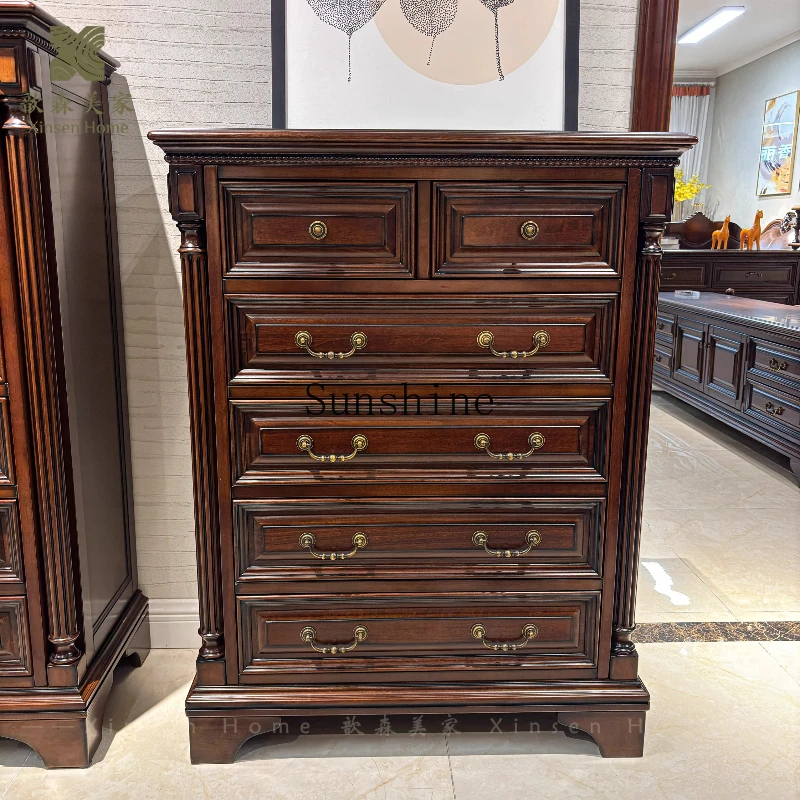 American chest solid wood storage bedroom furniture living room drawer storage high bucket cabinet
American chest solid wood storage bedroom furniture living room drawer storage high bucket cabinet