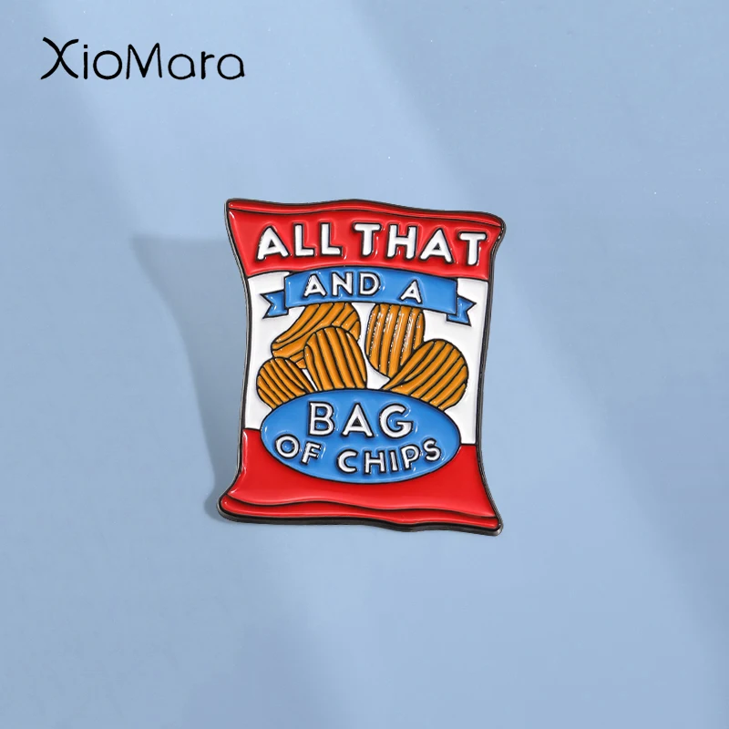 ALL THAT AND A BAG OF CHIPS Enamel Pins Custom Potato Chips Food Brooches Lapel Badges Funny Jewelry Gift for Kids Friends
ALL THAT AND A BAG OF CHIPS Enamel Pins Custom Potato Chips Food Brooches Lapel Badges Funny Jewelry Gift for Kids Friends