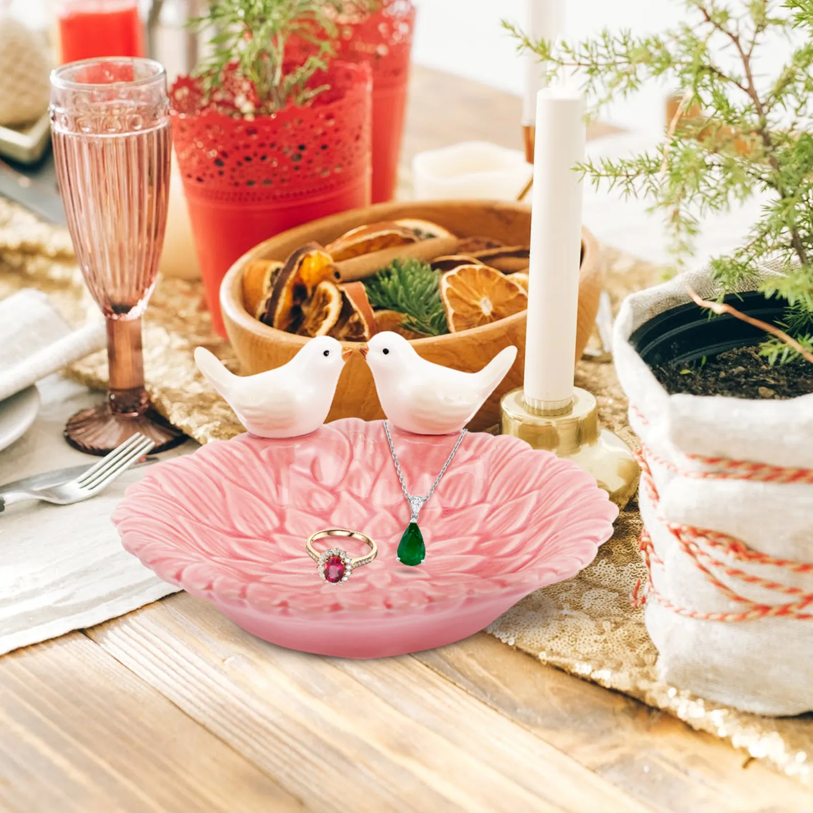 Ceramic Birds Design Jewelry Tray Stylish Desktop Jewelry Organizer for Home Shop Showcase with Chic Bird Motif Dinner Table
Ceramic Birds Design Jewelry Tray Stylish Desktop Jewelry Organizer for Home Shop Showcase with Chic Bird Motif Dinner Table