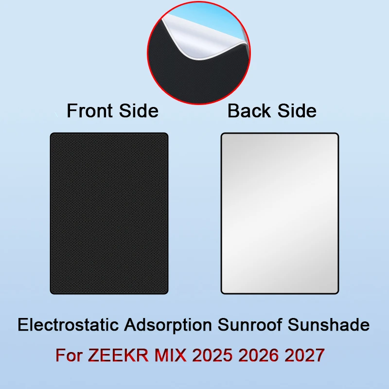 Car Electrostatic Adsorption Sunroof Sunshade Cover For ZEEKR MIX 2025 2026 2027 Heat Insulation Skylight Sticker Auto Accessory
Car Electrostatic Adsorption Sunroof Sunshade Cover For ZEEKR MIX 2025 2026 2027 Heat Insulation Skylight Sticker Auto Accessory