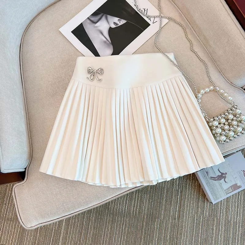 High Waist Skirt Women's Sexy Half-length Pleated Slimming Skirt Sweet Style A-Line Knot Spring Season
High Waist Skirt Women's Sexy Half-length Pleated Slimming Skirt Sweet Style A-Line Knot Spring Season