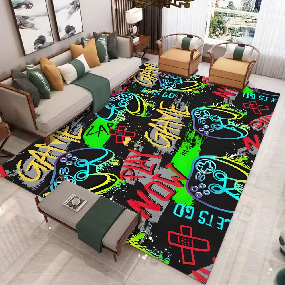 Graffiti Gaming Rug Play Now Neon Controller Pattern NonSlip Easy Clean Gamer Decor Carpet for Game Room Teen Bedroom & Man Cave
Graffiti Gaming Rug Play Now Neon Controller Pattern NonSlip Easy Clean Gamer Decor Carpet for Game Room Teen Bedroom & Man Cave