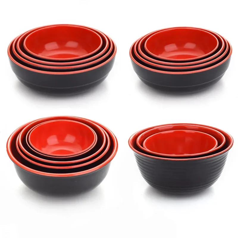 Black and Red Melamine Bowls, Buffet Plates, Ramen Bowl, Soup, Salad Bowl, Plastic Bowls, Kitchenware, Restaurant Supplies
Black and Red Melamine Bowls, Buffet Plates, Ramen Bowl, Soup, Salad Bowl, Plastic Bowls, Kitchenware, Restaurant Supplies