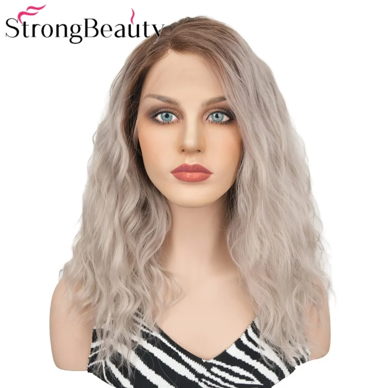 StrongBeauty Длинные волнистые синтетические парики спереди, женские серые с коричневым корнем, термостойкие волосы
StrongBeauty Длинные волнистые синтетические парики спереди, женские серые с коричневым корнем, термостойкие волосы