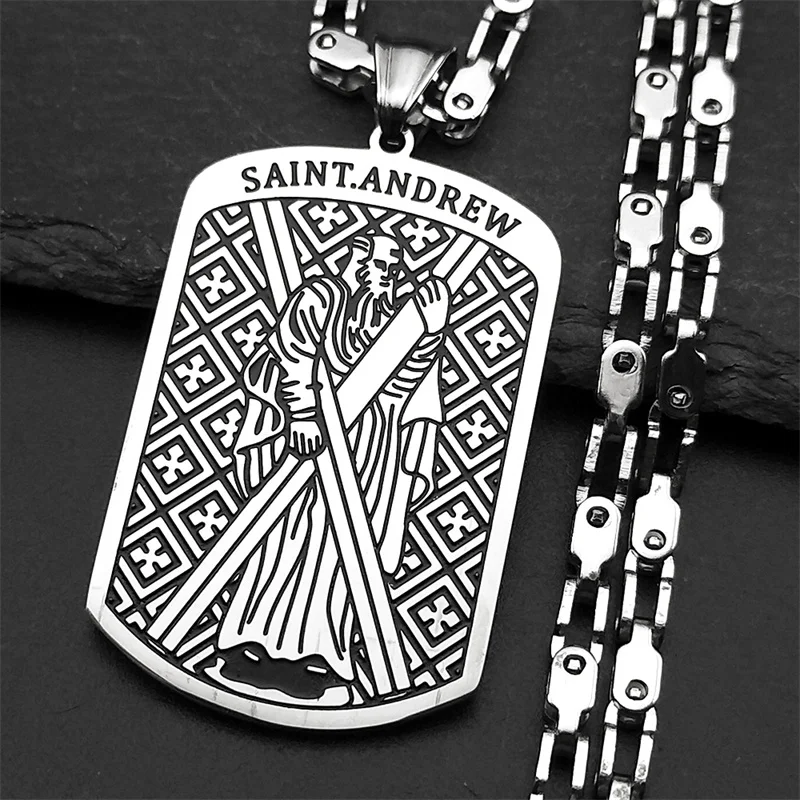 Saint Andrew Jesus Cross Medal Necklace for Men Women Stainless Steel Silver Color Religion Apostle Chain Amulet Jewelry collar
Saint Andrew Jesus Cross Medal Necklace for Men Women Stainless Steel Silver Color Religion Apostle Chain Amulet Jewelry collar