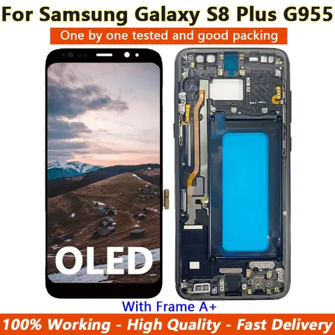 100% trabalhando para samsung galaxy s8 plus SM-G9550 g955fd display s8 + lcd com quadro tela de toque digitador assembléia qualidade oled