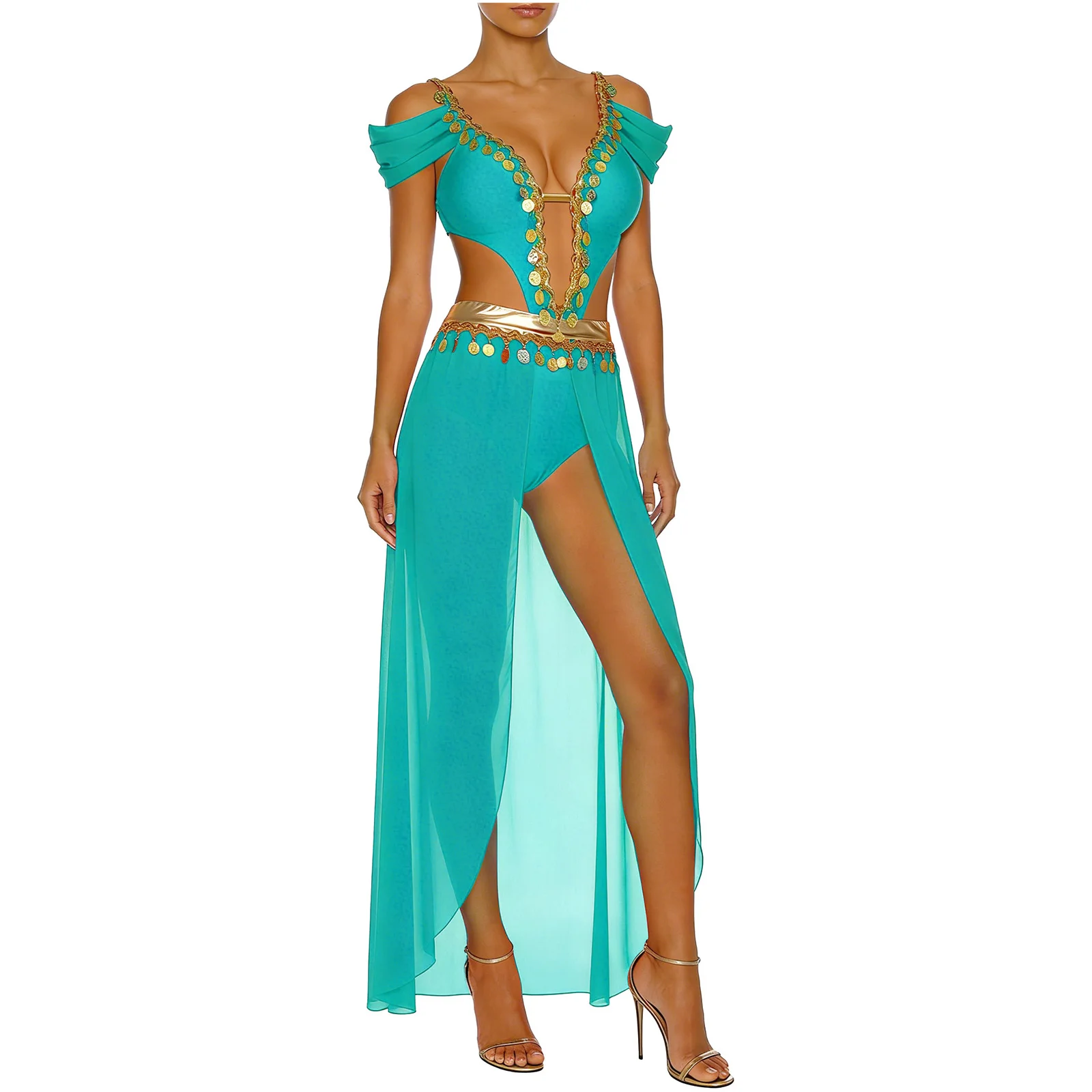 Womens Belly Dance Bodysuit Dress Sequin Tassel Cutout V Neck Open Front Chiffon Hem Built-in Shorts Dress India Dance Costume
Womens Belly Dance Bodysuit Dress Sequin Tassel Cutout V Neck Open Front Chiffon Hem Built-in Shorts Dress India Dance Costume