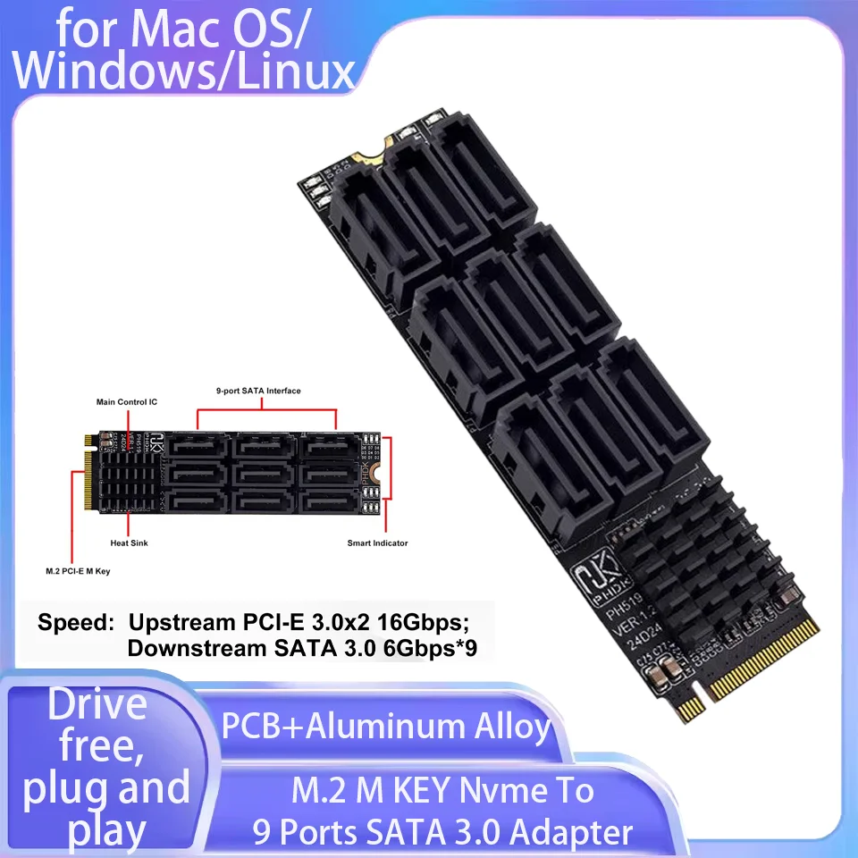 M.2 M KEY Nvme на 9-портовый адаптер SATA 3.0 Удлинительный адаптер PCIE 3.0 X2 Высокоскоростной кабель расширения для жесткого диска
M.2 M KEY Nvme на 9-портовый адаптер SATA 3.0 Удлинительный адаптер PCIE 3.0 X2 Высокоскоростной кабель расширения для жесткого диска