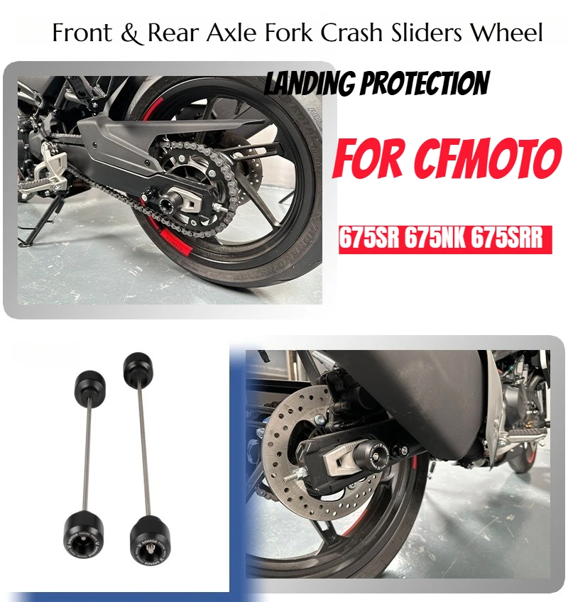 For CFmoto Motorcycle 675SR 675NK 675SRR 675SR-R 2024 2025 Landing Protection Device Front & Rear Axle Fork Crash Sliders Wheel
For CFmoto Motorcycle 675SR 675NK 675SRR 675SR-R 2024 2025 Landing Protection Device Front & Rear Axle Fork Crash Sliders Wheel