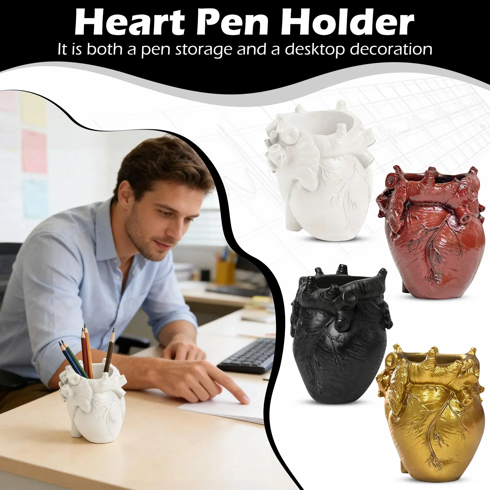 Миниатюрный держатель для ручек в форме сердца, декоративное украшение для дома и рабочего стола из смолы, подставка для кистей для макияжа
Миниатюрный держатель для ручек в форме сердца, декоративное украшение для дома и рабочего стола из смолы, подставка для кистей для макияжа