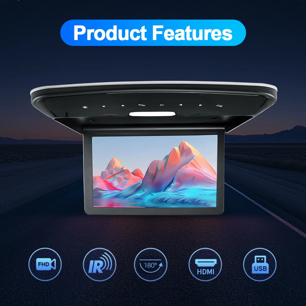 Carsanbo MP5 Roof Monitor Ceiling 10.2 Inch 2Video Input 2Audio Output For SUV RV Motorhome Multimedia Screen Roof Mount Display
Carsanbo MP5 Roof Monitor Ceiling 10.2 Inch 2Video Input 2Audio Output For SUV RV Motorhome Multimedia Screen Roof Mount Display
