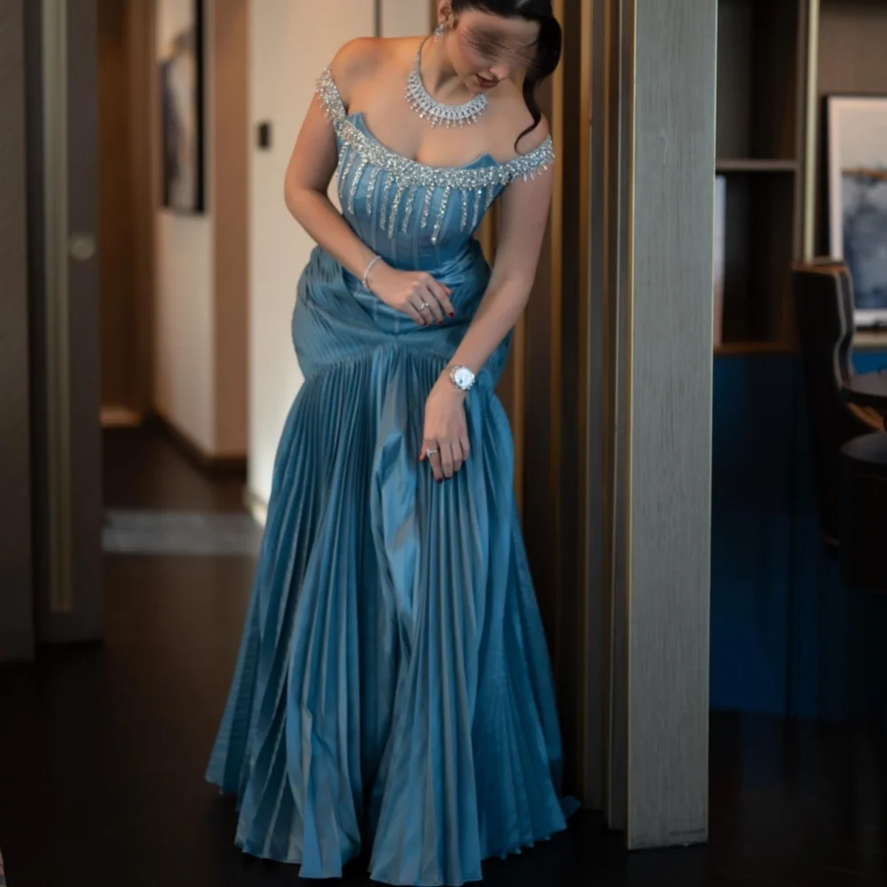 Customized Glitter Women's Evening Gowns for Banquet Rhinestone Pleat A-line Long Dresses Prom Formal Party GownExquisite
Customized Glitter Women's Evening Gowns for Banquet Rhinestone Pleat A-line Long Dresses Prom Formal Party GownExquisite