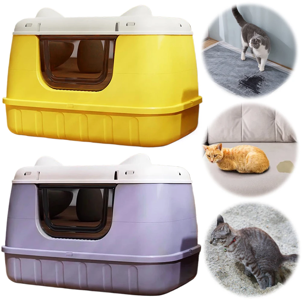 Large Cat Litter Box Enclosed Cat Bedpans Anti Splashing Litter Pan with Handle Litter Tray for Larger Cat Breeds
Large Cat Litter Box Enclosed Cat Bedpans Anti Splashing Litter Pan with Handle Litter Tray for Larger Cat Breeds