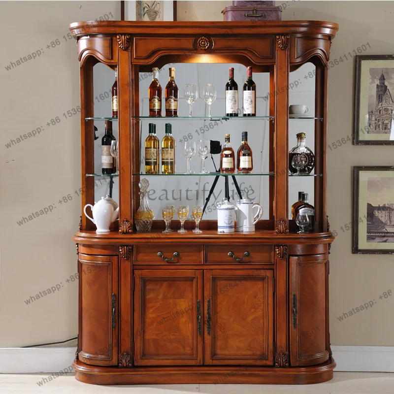 American solid wood wine cabinet display storage against the wall Household European-style entrance cabinet 1.6 meters
American solid wood wine cabinet display storage against the wall Household European-style entrance cabinet 1.6 meters