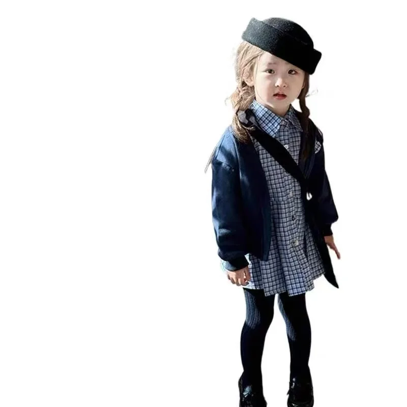Girls' Set Spring and Autumn Baby Sweet Love Cardigan Children's Dress Fashionable Checkered Collar Shirt Skirt Two-piece Set
Girls' Set Spring and Autumn Baby Sweet Love Cardigan Children's Dress Fashionable Checkered Collar Shirt Skirt Two-piece Set