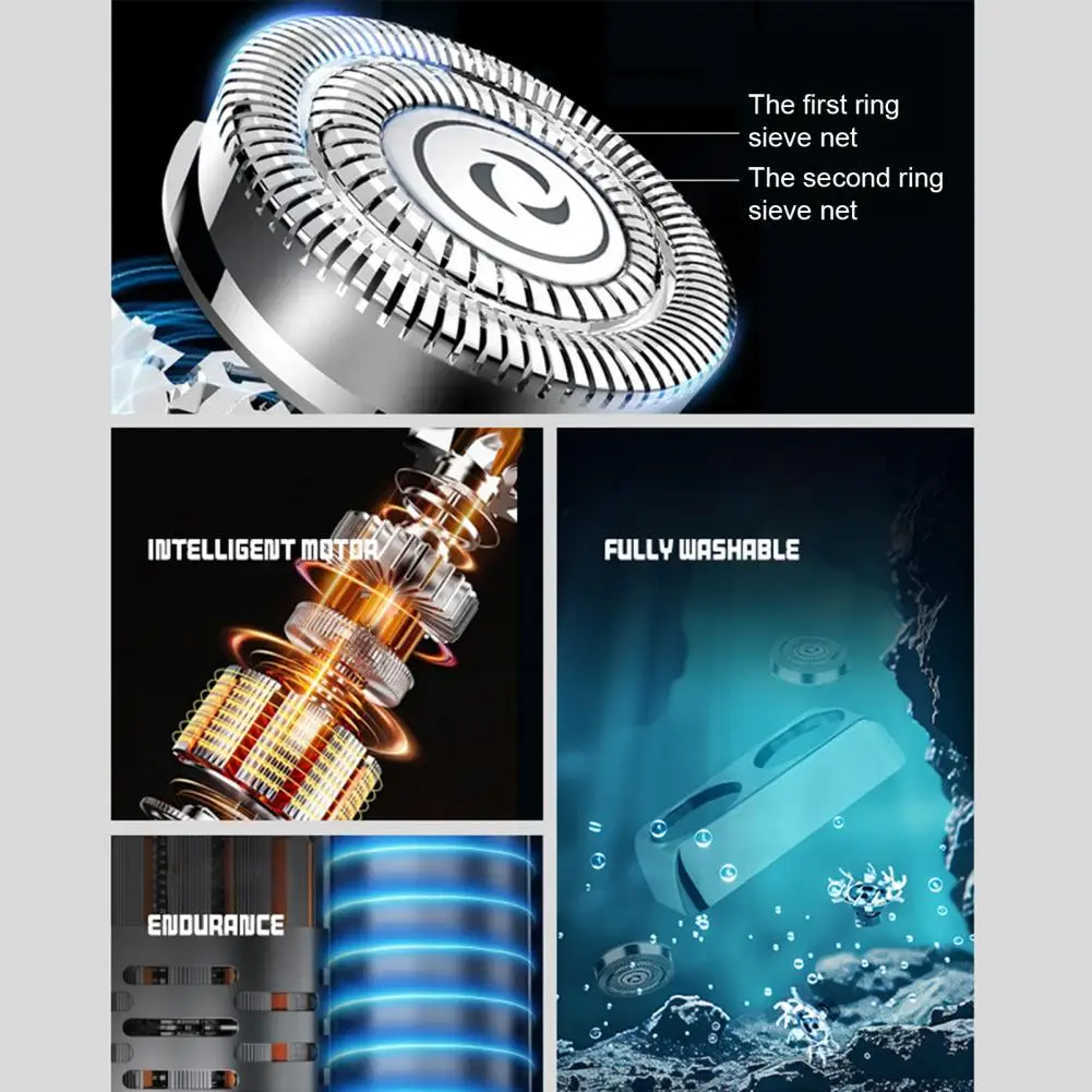 Compact Rotary Shaver Portable Double-head Electric Shaver for Men Usb Rechargeable Waterproof Razor Trimmer Tool for Wet Dry
Compact Rotary Shaver Portable Double-head Electric Shaver for Men Usb Rechargeable Waterproof Razor Trimmer Tool for Wet Dry