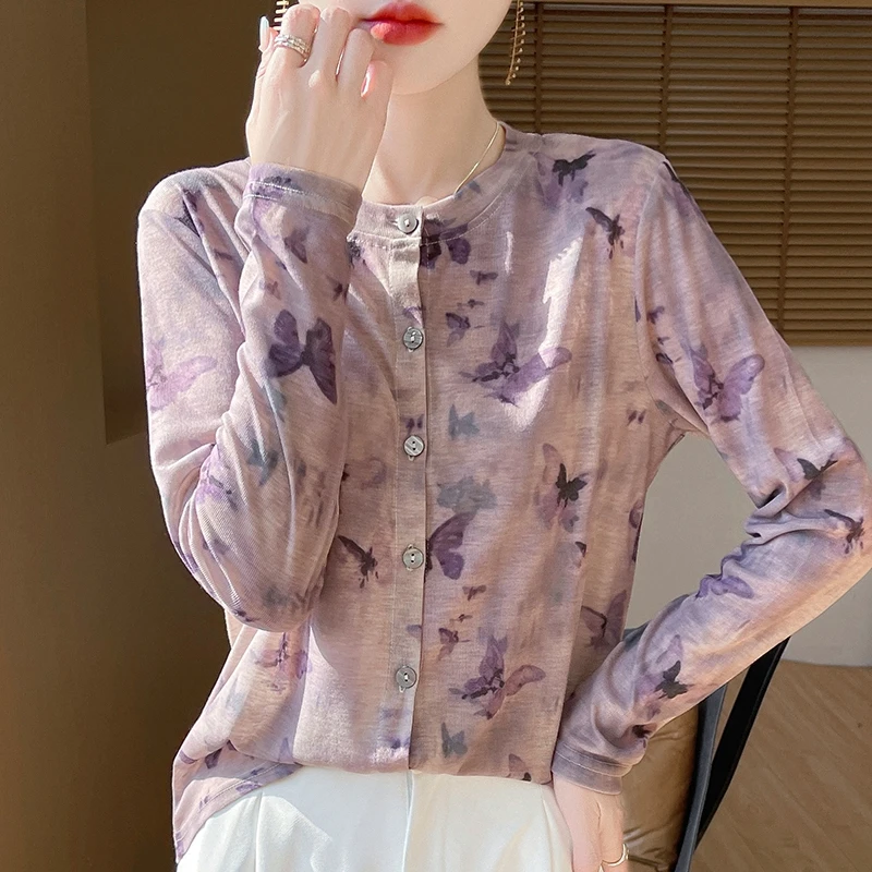 ZOCEPT 2025 Spring Summer O-Neck Women's Top New Knitted Knitted Cardigan Female Thin Coat Loose Printed Sunscreen Shirt
ZOCEPT 2025 Spring Summer O-Neck Women's Top New Knitted Knitted Cardigan Female Thin Coat Loose Printed Sunscreen Shirt