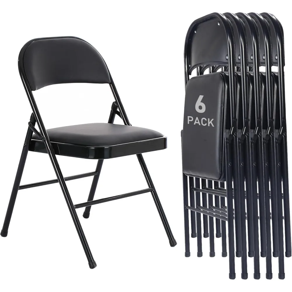 6 Pack Black Folding Chairs with Padded Cushion and Back for Outside Portable Stackable Commercial Foldable Chairs
6 Pack Black Folding Chairs with Padded Cushion and Back for Outside Portable Stackable Commercial Foldable Chairs