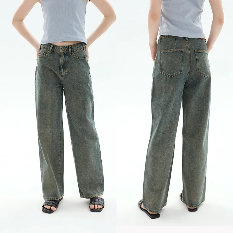 Maxdutti Minimalist French High Waisted Straight Leg High Waisted Boyfriend Pants Fashionable Washed Nano Old Blue Denim Pants
Maxdutti Minimalist French High Waisted Straight Leg High Waisted Boyfriend Pants Fashionable Washed Nano Old Blue Denim Pants