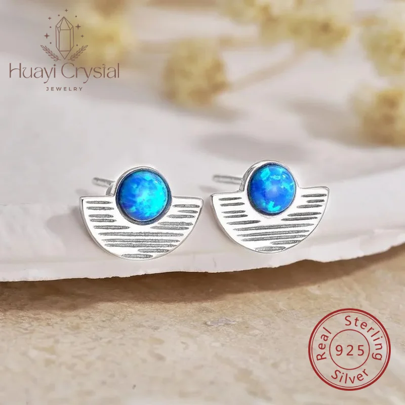 S925 Sterling Silver Earrings For Women Elegantel Of Design Semicircular Fan-shaped Opal Small Earrings
S925 Sterling Silver Earrings For Women Elegantel Of Design Semicircular Fan-shaped Opal Small Earrings