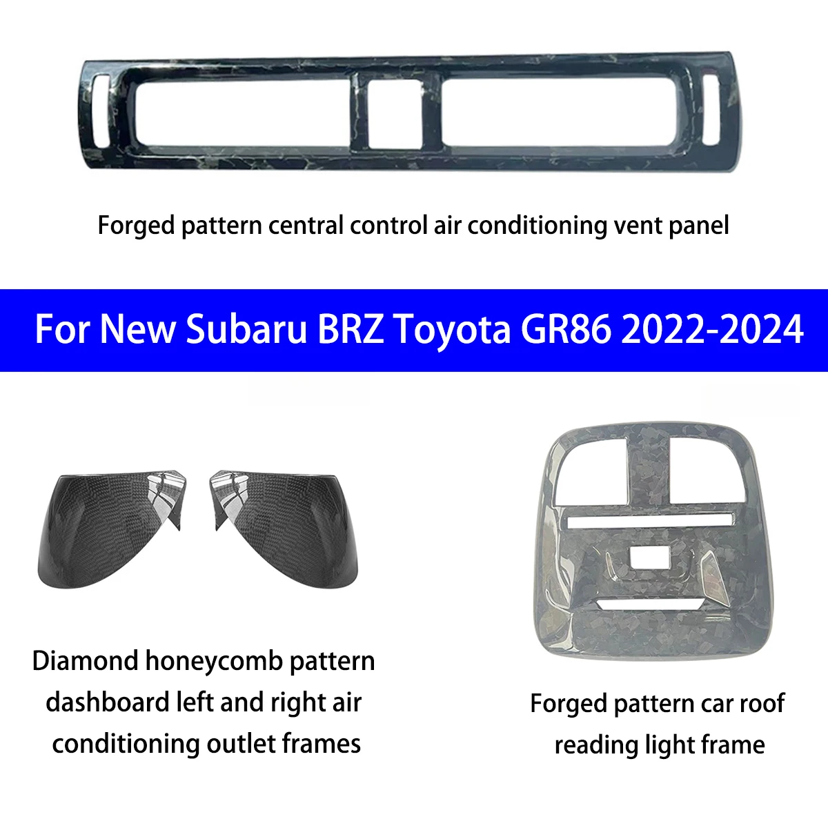 For 2022-2024 New Subaru BRZ Toyota GR86 Forged Pattern Air Conditioning Vent Face/reading Light Frame/diamond Pattern Dashboard
For 2022-2024 New Subaru BRZ Toyota GR86 Forged Pattern Air Conditioning Vent Face/reading Light Frame/diamond Pattern Dashboard