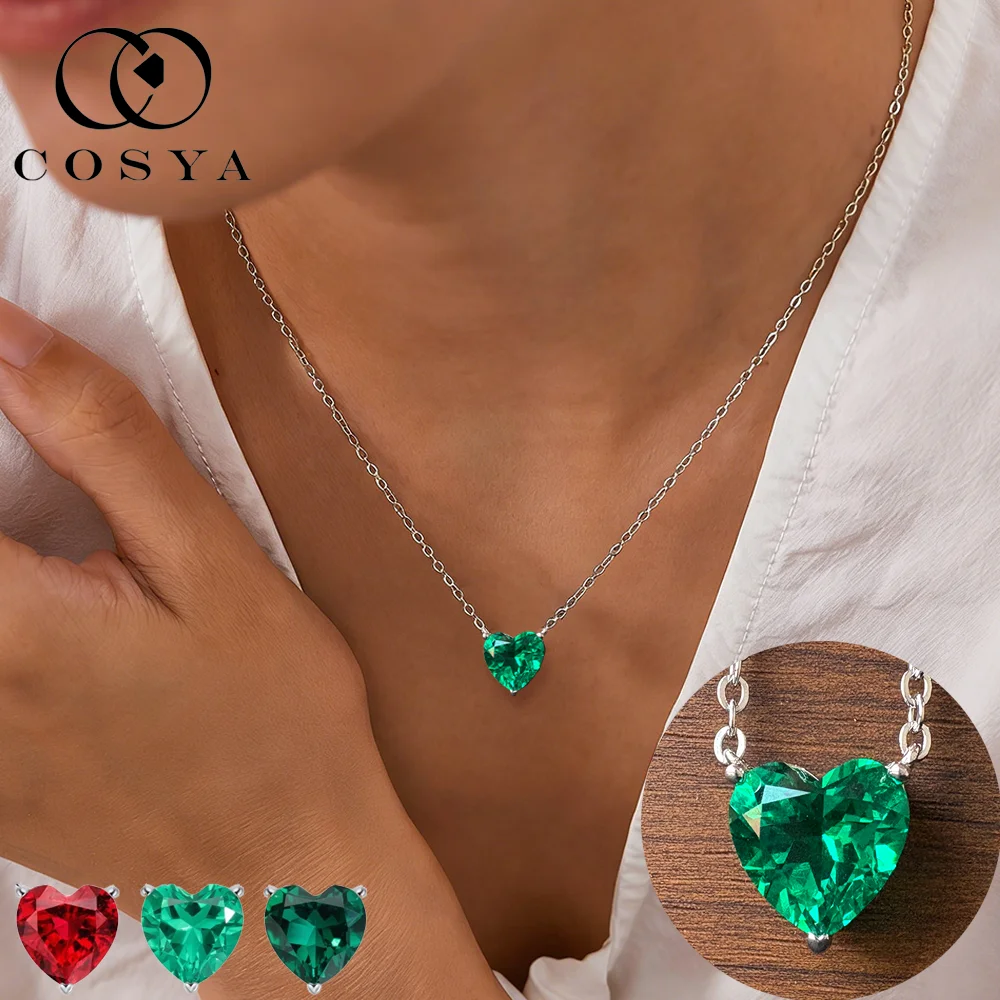 Ожерелье COSYA 2/4CT с выращенными в лаборатории колумбийскими изумрудами/рубинами в форме сердца, 100% серебро 925 пробы, с муассанитом, для женщин, для вечеринок, изысканные ювелирные изделия
Ожерелье COSYA 2/4CT с выращенными в лаборатории колумбийскими изумрудами/рубинами в форме сердца, 100% серебро 925 пробы, с муассанитом, для женщин, для вечеринок, изысканные ювелирные изделия