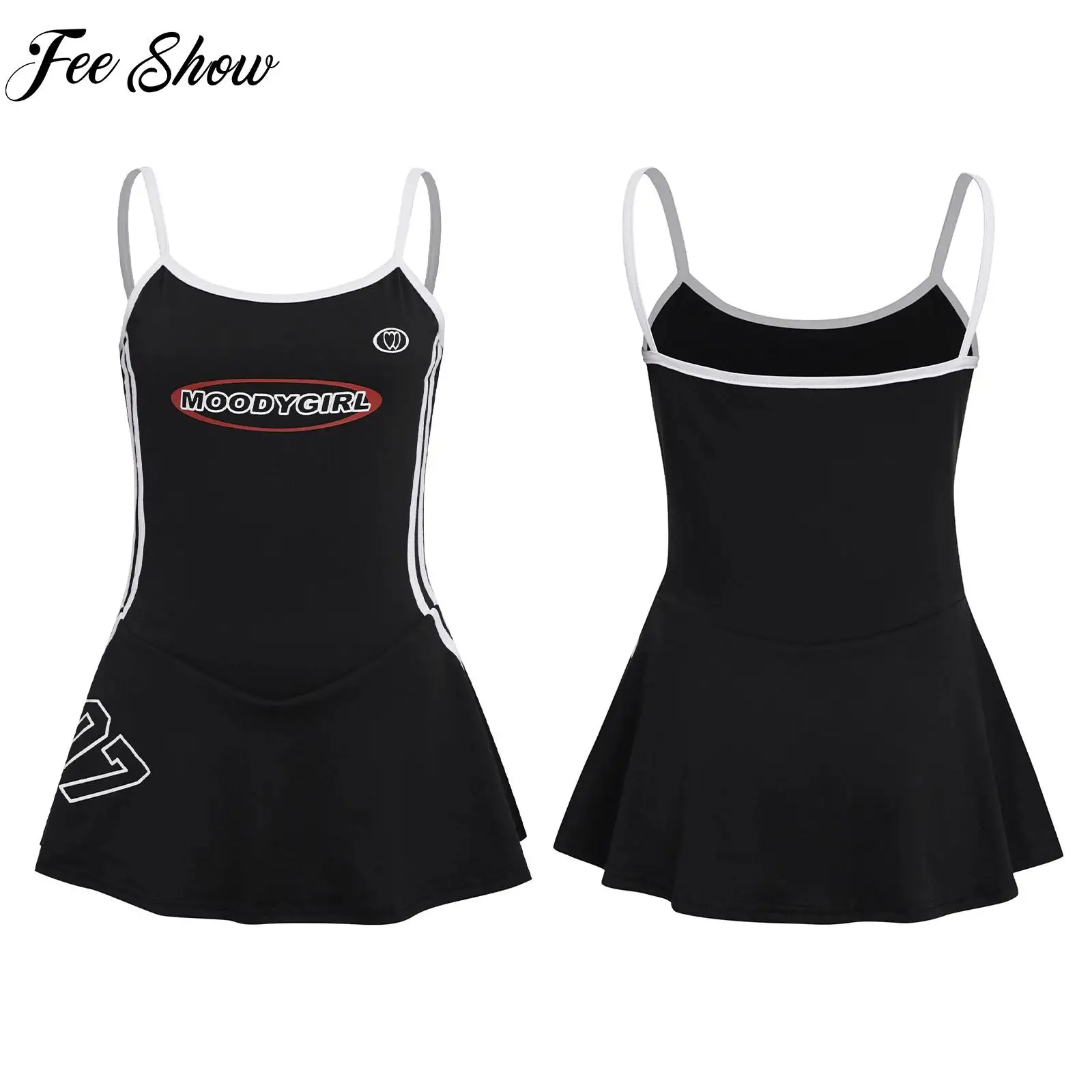 Womens Tennis Dress Low-Cut Backless Spaghetti Straps Striped Yoga Athletic Dress with Built-in Shorts Workout Sports Clothes
Womens Tennis Dress Low-Cut Backless Spaghetti Straps Striped Yoga Athletic Dress with Built-in Shorts Workout Sports Clothes