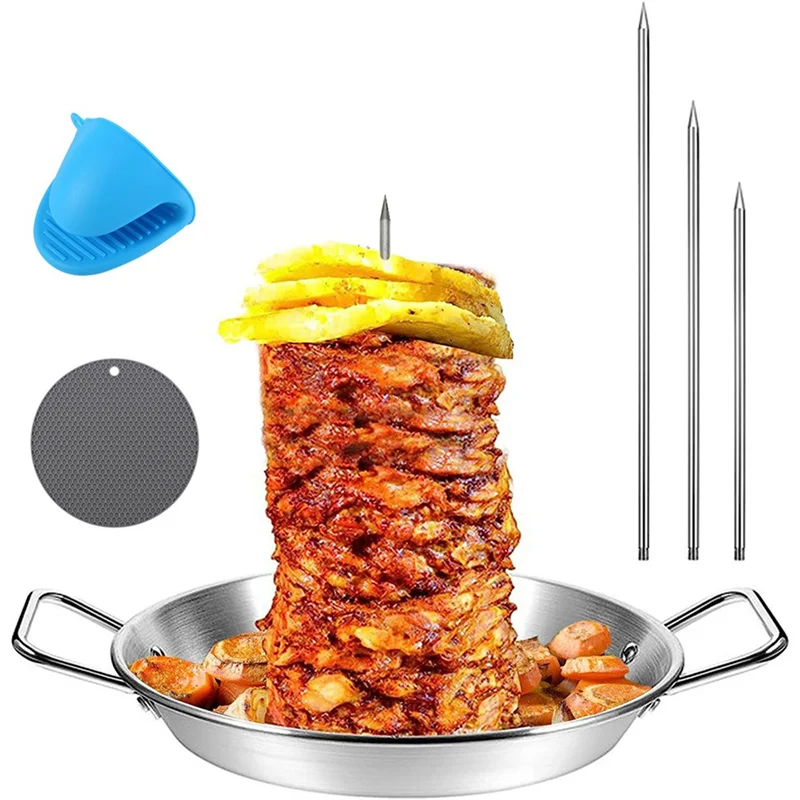 Skewer For Grill, Vertical Skewer, BBQ Pan Accessories Stainless Steel With 3 Removable Spikes(8/10/12Inch),A
Skewer For Grill, Vertical Skewer, BBQ Pan Accessories Stainless Steel With 3 Removable Spikes(8/10/12Inch),A