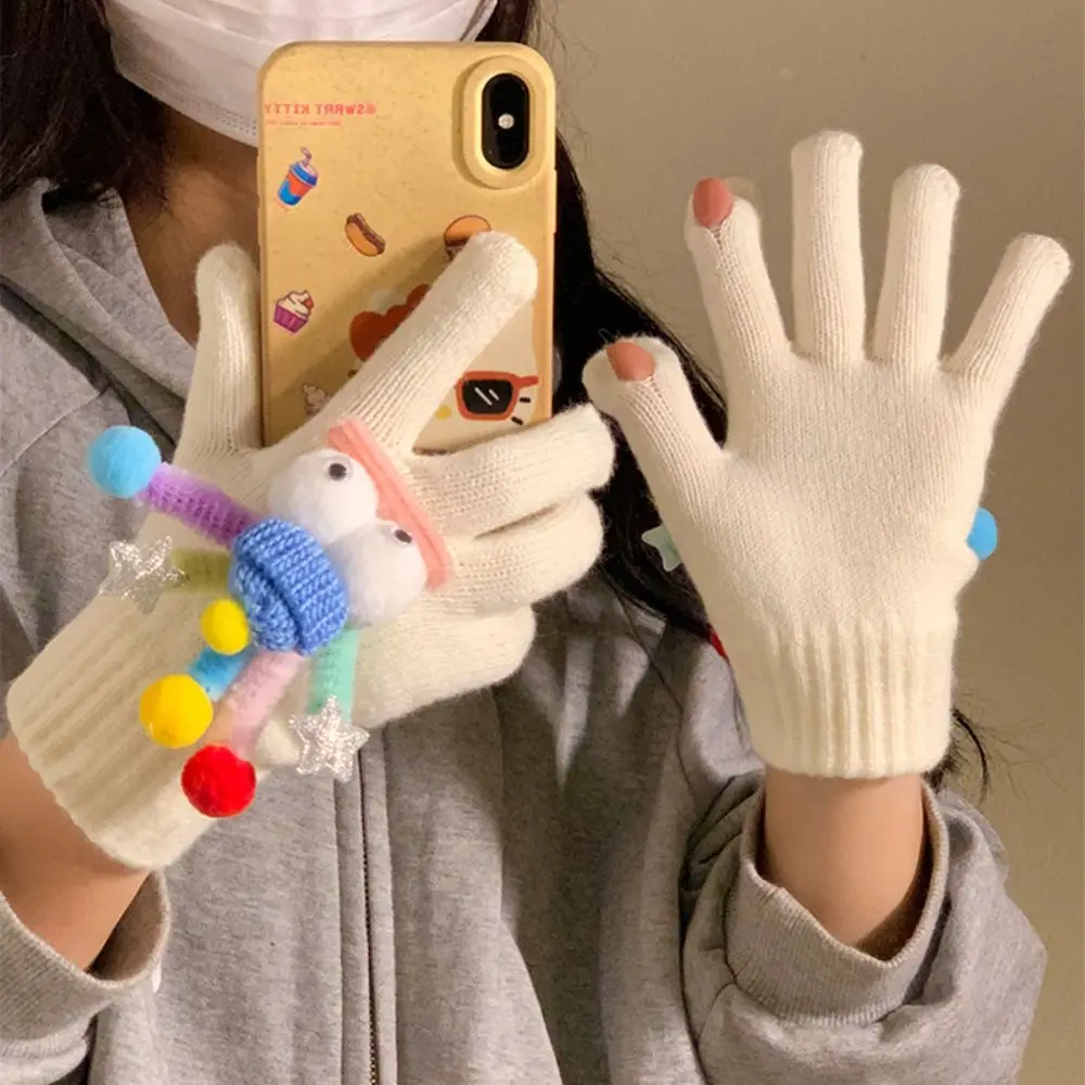 1 pair Fashion Knitted Warm Gloves Full Finger Soft Winter Thickened Gloves Warm Lovely Five-finger Gloves Adult
1 pair Fashion Knitted Warm Gloves Full Finger Soft Winter Thickened Gloves Warm Lovely Five-finger Gloves Adult
