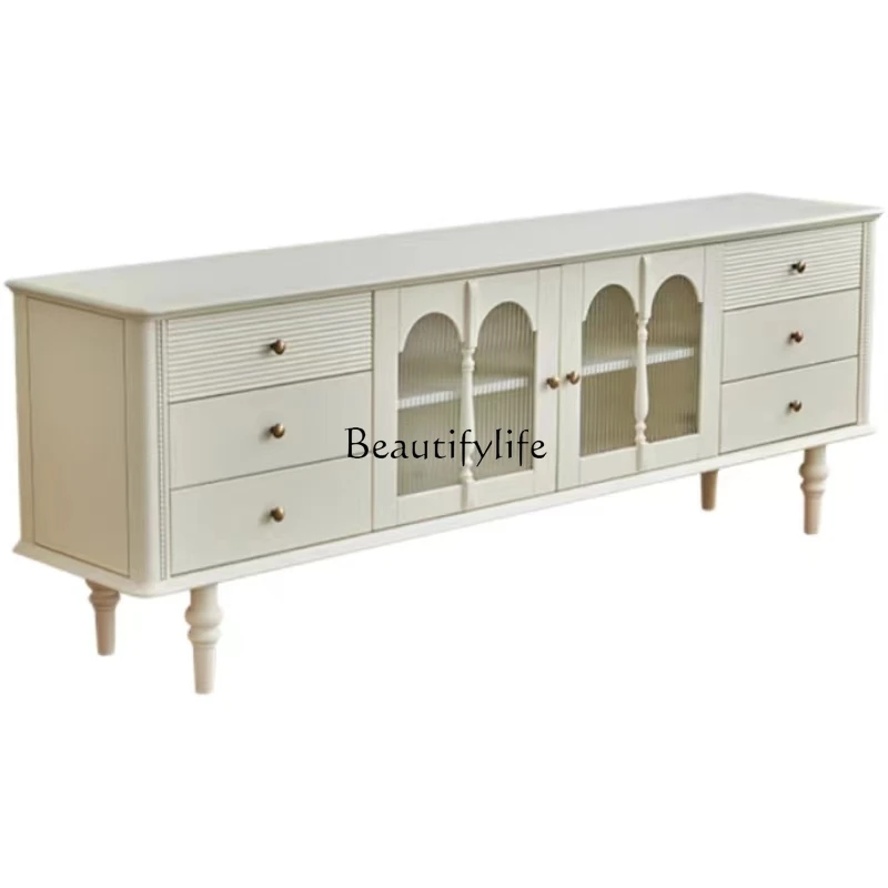 French light luxury cream style solid wood TV cabinet American retro living room
French light luxury cream style solid wood TV cabinet American retro living room