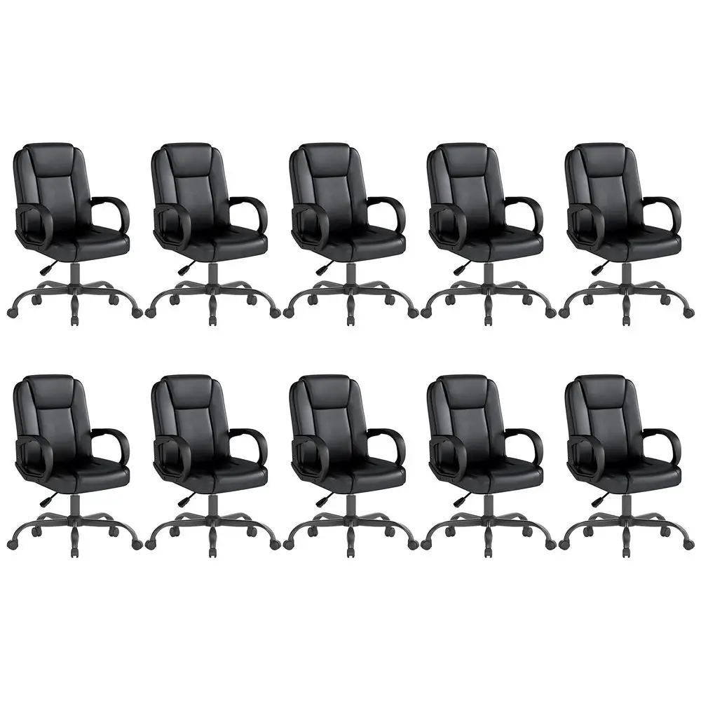 Office Chair, Leather Desk Computer Chair with Armrests, MidBack Swivel Adjustable Ergonomic Design for Home Office, 10PC, Blac
Office Chair, Leather Desk Computer Chair with Armrests, MidBack Swivel Adjustable Ergonomic Design for Home Office, 10PC, Blac