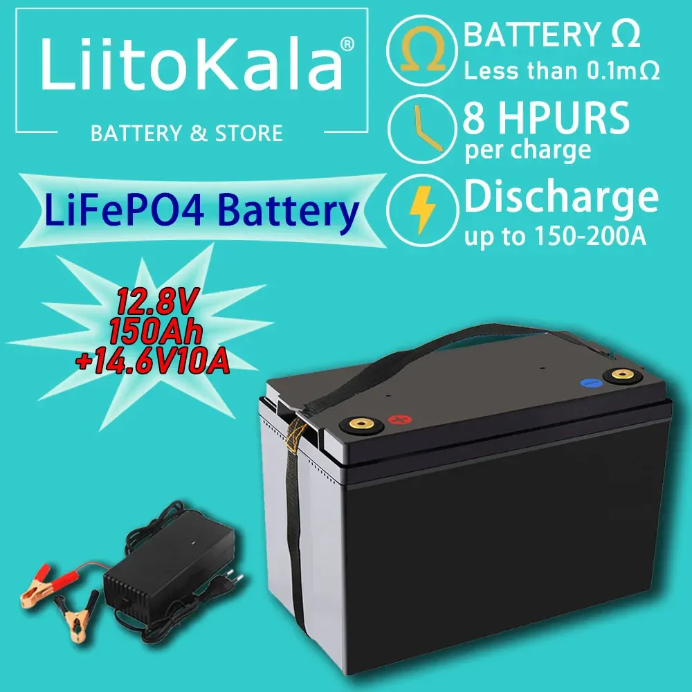 LiitoKala Lifepo4 12.8V 12V 150AH lithium battery 100A BMS for 1200W Boats Solar energy storage golf carts RV inverter 14.6V10A
LiitoKala Lifepo4 12.8V 12V 150AH lithium battery 100A BMS for 1200W Boats Solar energy storage golf carts RV inverter 14.6V10A