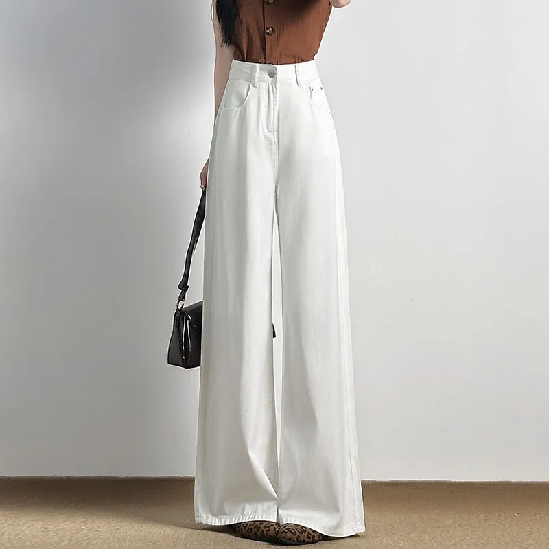 White High Waist Wide Leg Jeans Women Summer Loose Slimming Drapey Casual Lazy Straight Leg Pants Cotton Stretch Denim
White High Waist Wide Leg Jeans Women Summer Loose Slimming Drapey Casual Lazy Straight Leg Pants Cotton Stretch Denim