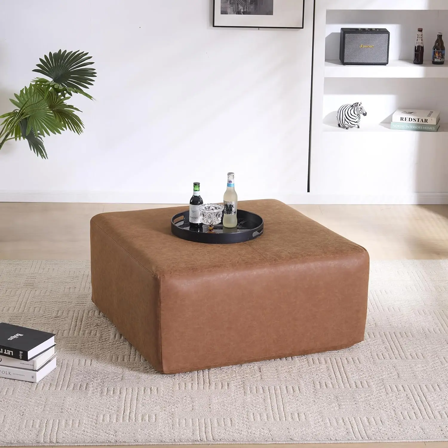 35" Oversized Square Ottoman Coffee Table Faux Leather Footstool Living Room Brown Customized
35" Oversized Square Ottoman Coffee Table Faux Leather Footstool Living Room Brown Customized