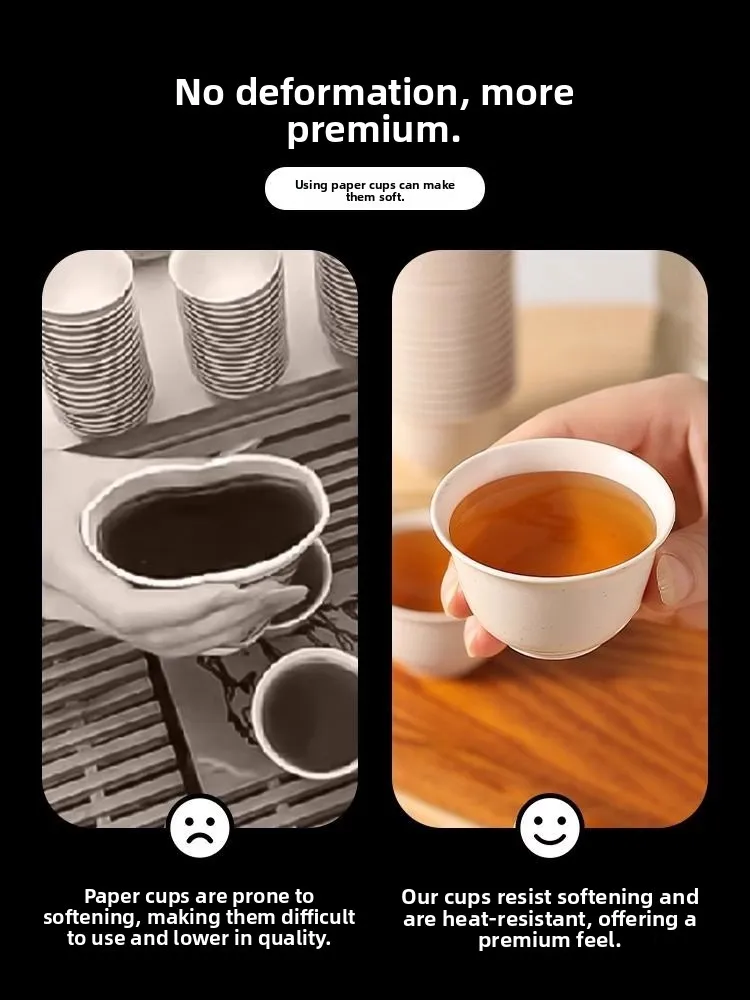 Одноразовые чайные чашки Lancar из рисовой шелухи: высококачественная посуда для гостей, термостойкие, биоразлагаемые, для чаепития Гунфу
Одноразовые чайные чашки Lancar из рисовой шелухи: высококачественная посуда для гостей, термостойкие, биоразлагаемые, для чаепития Гунфу
