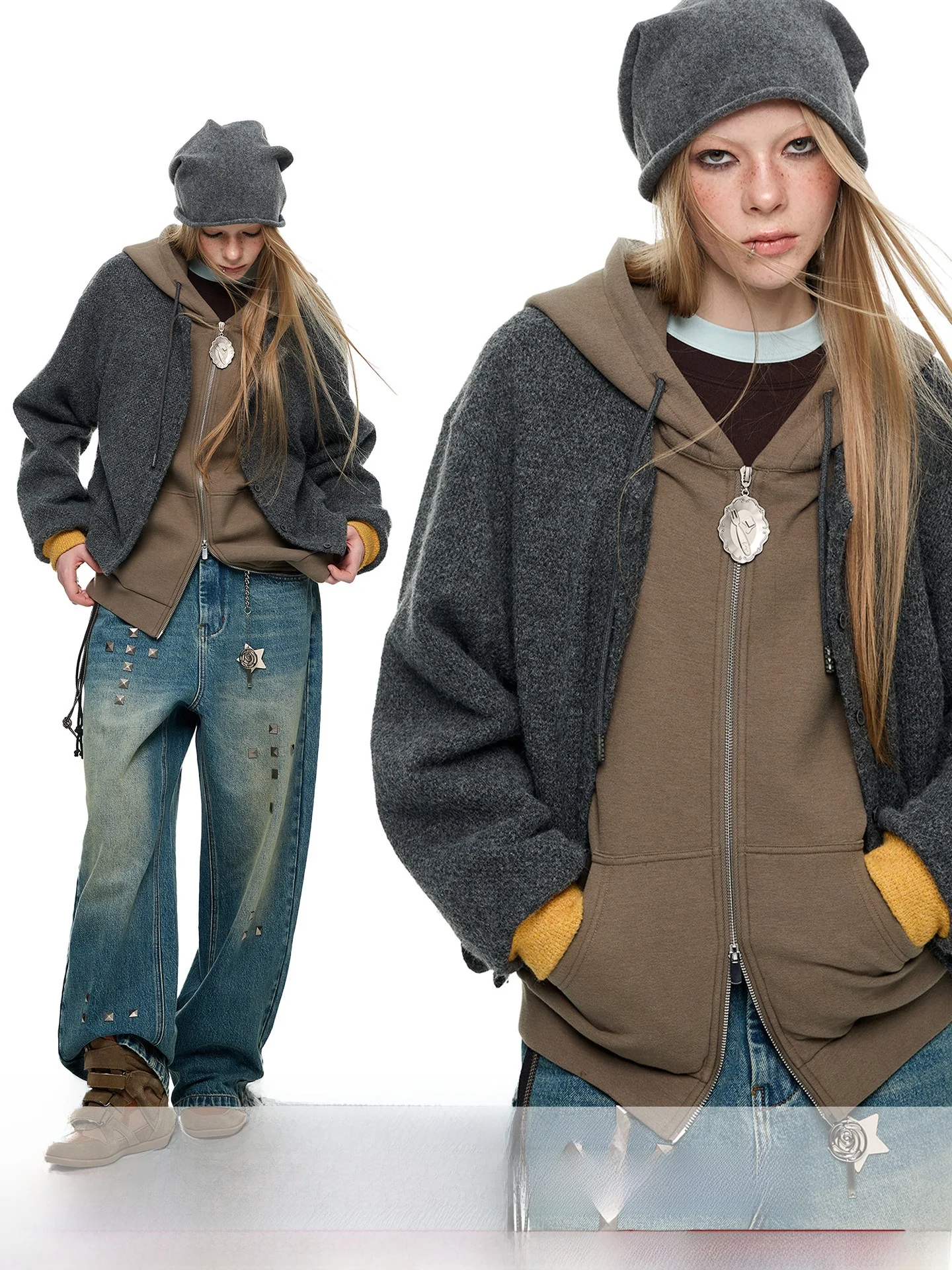 JIKOO Women's Hooded Air Fleece Patchwork Sweatshirt Cardigan Winter Outerwear Casual Loose Fit Short Coat Roadside Picnic
JIKOO Women's Hooded Air Fleece Patchwork Sweatshirt Cardigan Winter Outerwear Casual Loose Fit Short Coat Roadside Picnic