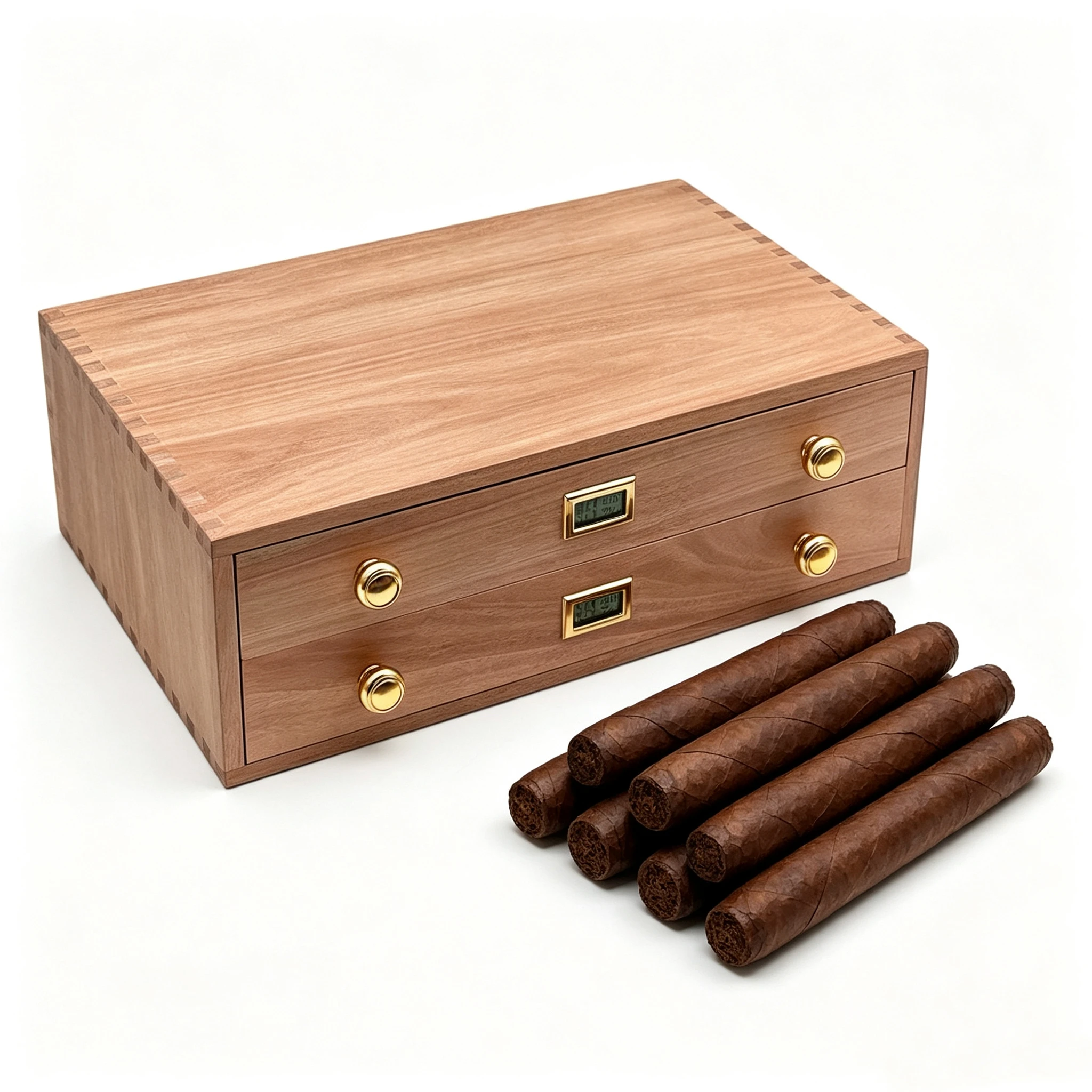 High End Cedar Wood Compartment Storage Cigar Box, Alloy Drawer Cigar Box.
High End Cedar Wood Compartment Storage Cigar Box, Alloy Drawer Cigar Box.