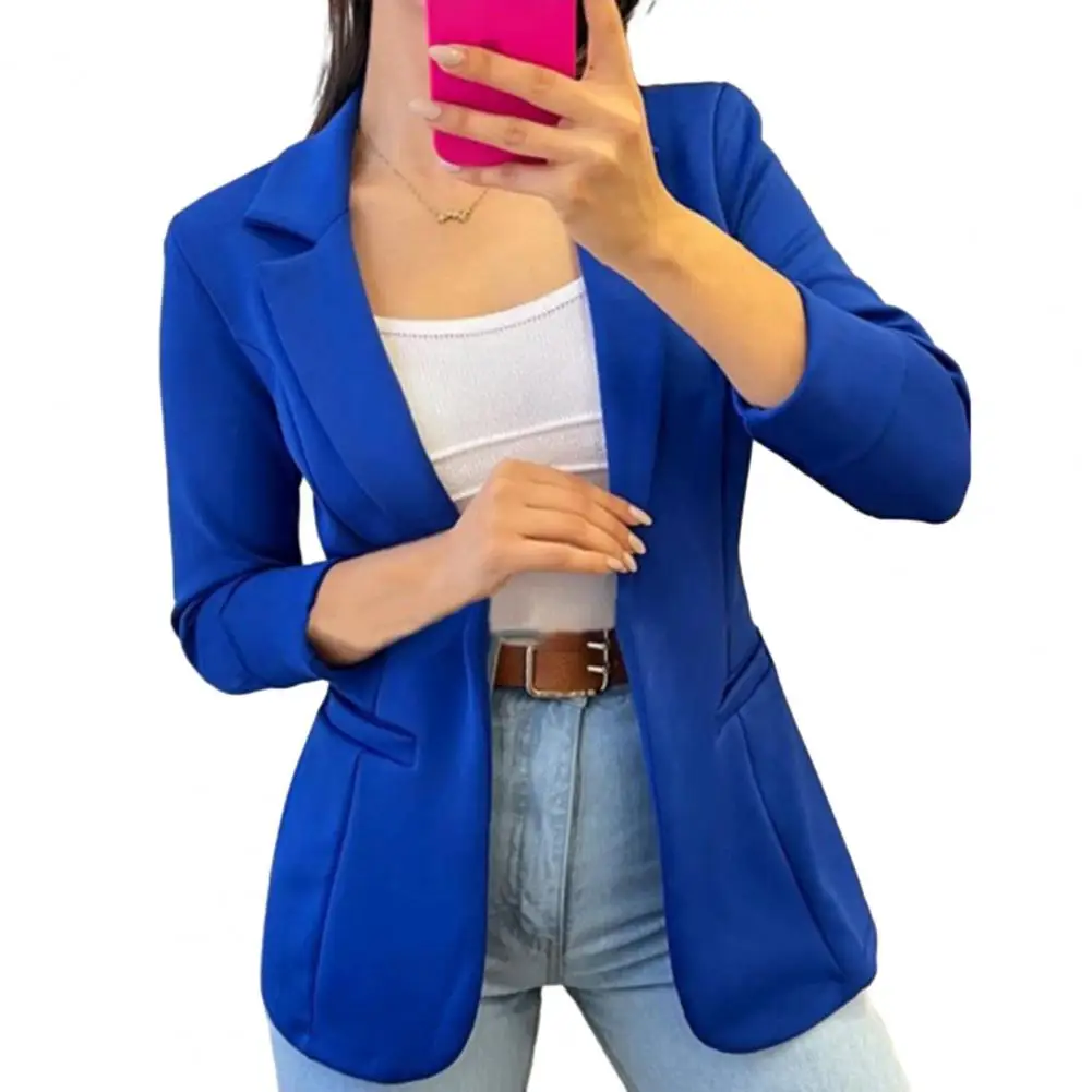 Elegant Women Chic Women's Lapel Coat for Fall Spring Straight Cut Mid-length Business-ready with Patch Pockets Open Stitch
Elegant Women Chic Women's Lapel Coat for Fall Spring Straight Cut Mid-length Business-ready with Patch Pockets Open Stitch