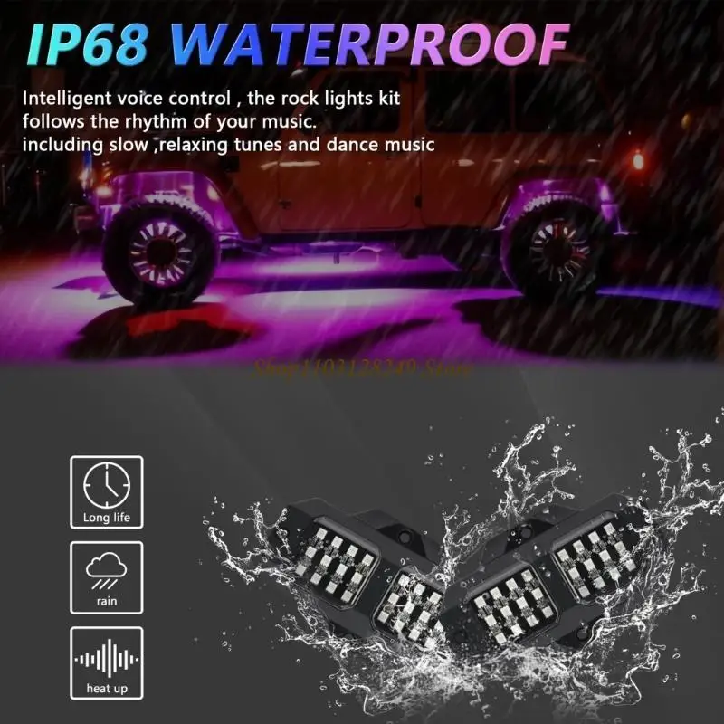 N5KD Car Light RGB LED Rock Light Kits Underglow Lights Car Lights Waterproof APP Control Car Light for Car ATV SUV
N5KD Car Light RGB LED Rock Light Kits Underglow Lights Car Lights Waterproof APP Control Car Light for Car ATV SUV