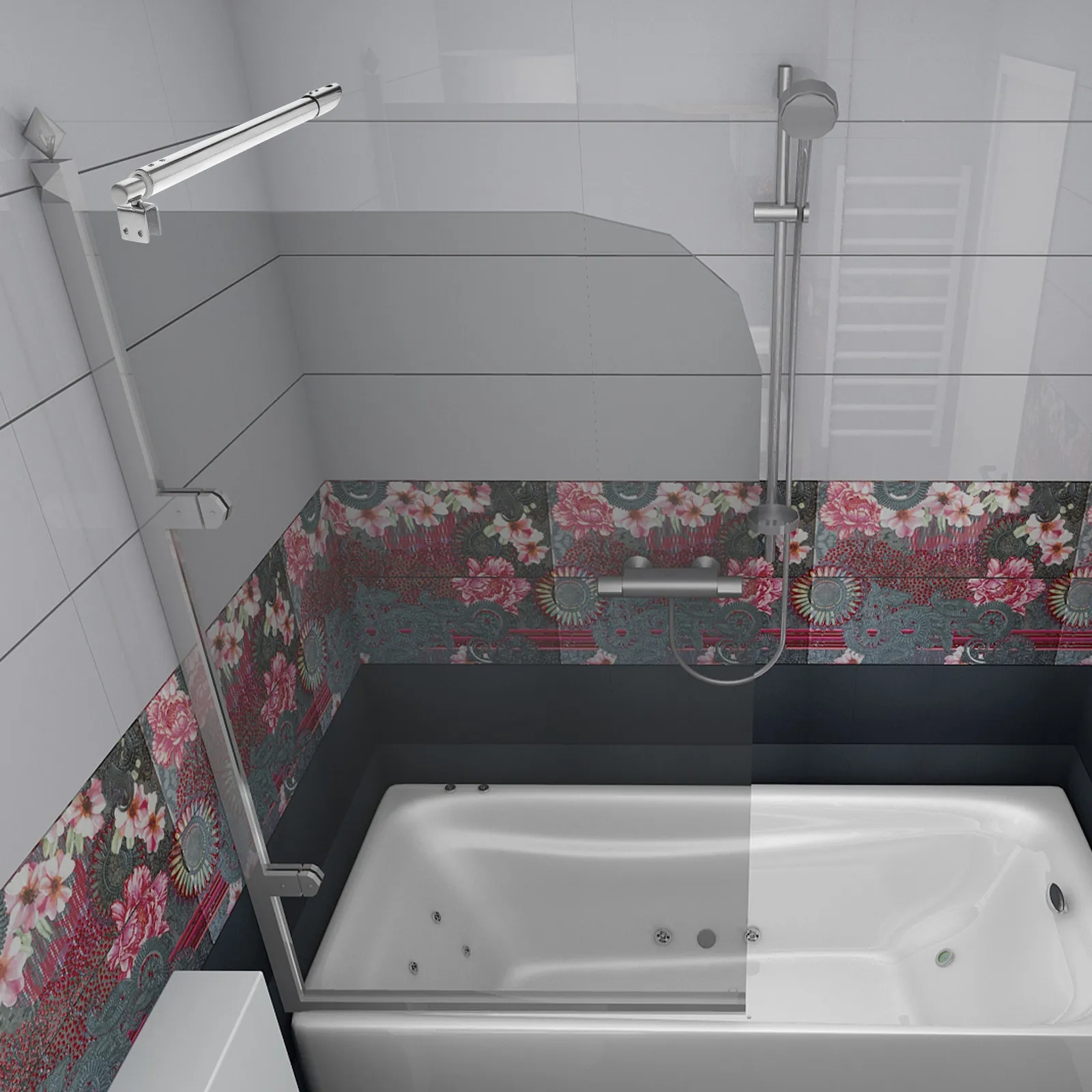 Stainless Steel Shower Glass Support Bar Silver Frameless Shower Door Fixed Bar for 8-12Mm Glass Panel Mounting Brackets
Stainless Steel Shower Glass Support Bar Silver Frameless Shower Door Fixed Bar for 8-12Mm Glass Panel Mounting Brackets