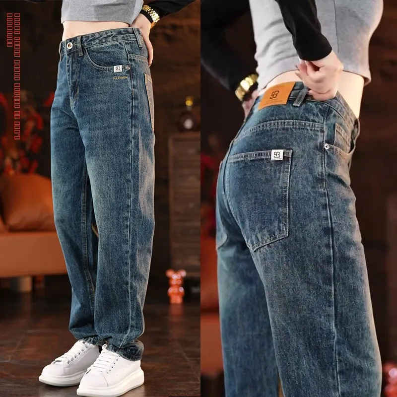 American Sle Loose Straight Leg Jeans Men's Autumn Winter New Faion Brand Retro Cool Cone Harlan Casual Pants
American Sle Loose Straight Leg Jeans Men's Autumn Winter New Faion Brand Retro Cool Cone Harlan Casual Pants