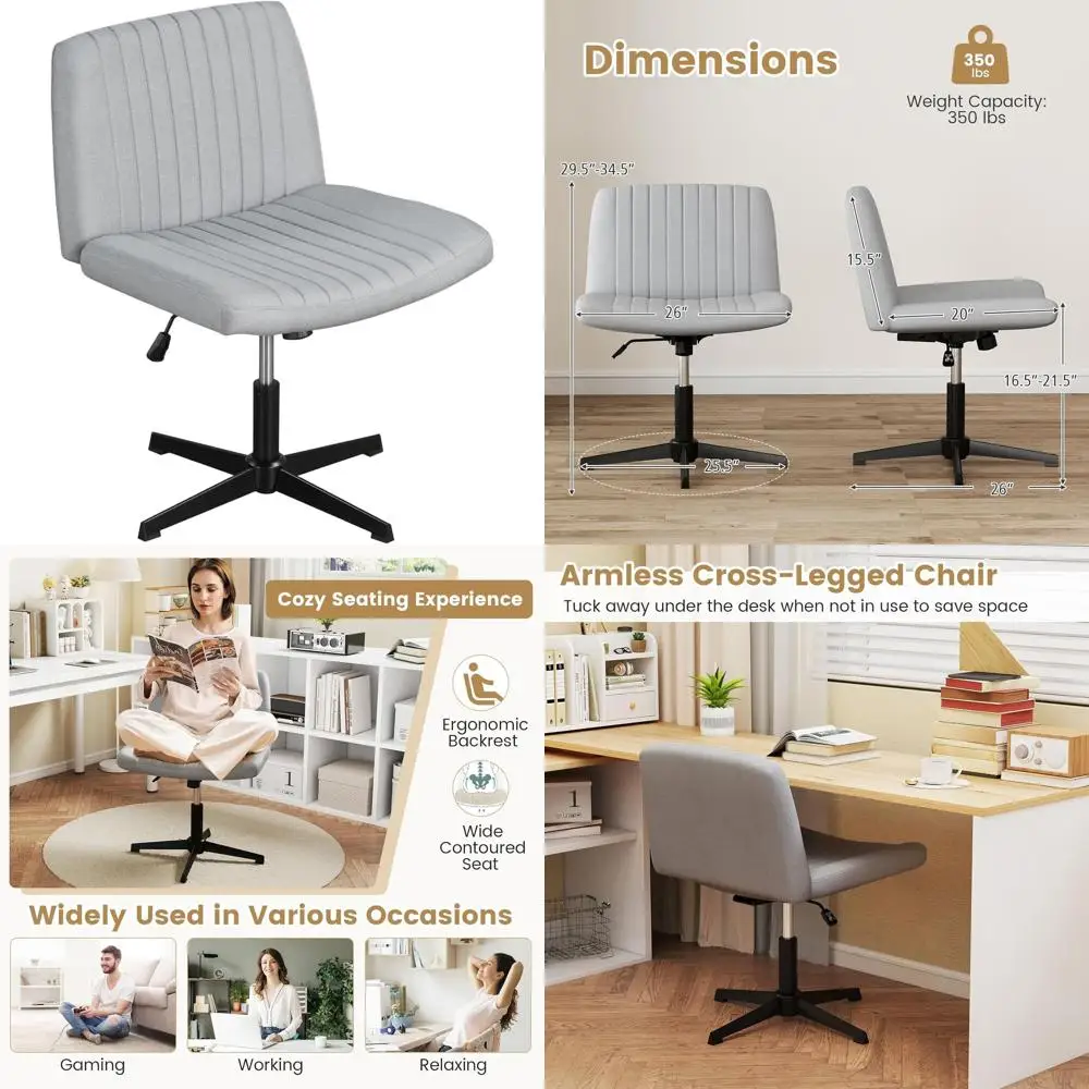 Gray Ergonomic Swivel Chair with Padded Seat, Rocking and Adjustable Height for Home or Office Use
Gray Ergonomic Swivel Chair with Padded Seat, Rocking and Adjustable Height for Home or Office Use