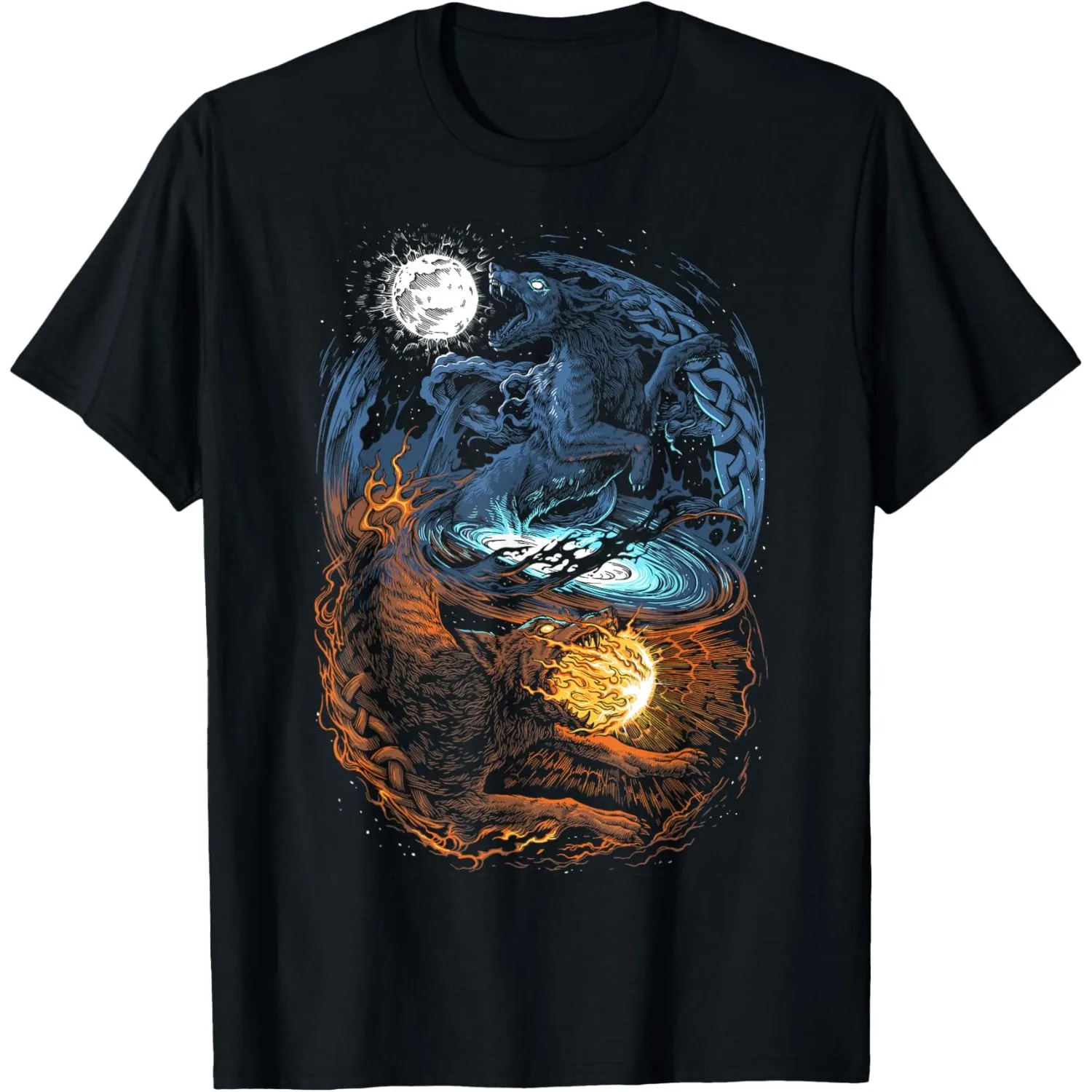 Fenrir Wolf T-Shirt Norse Mythology Hati Skoll Viking Graphic Tee for Men
Fenrir Wolf T-Shirt Norse Mythology Hati Skoll Viking Graphic Tee for Men