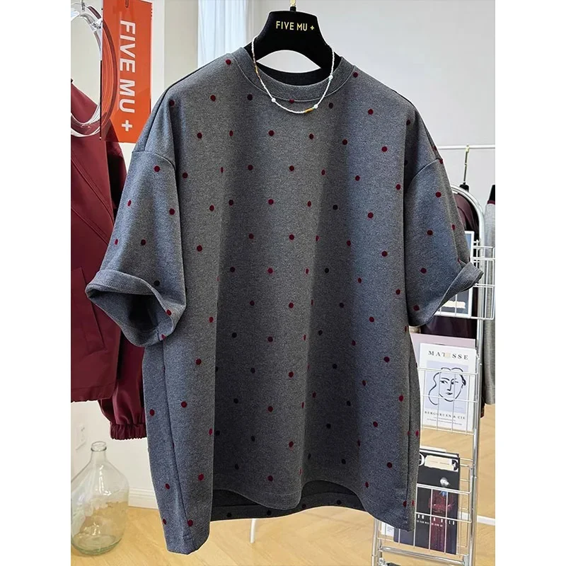 Women Shot Sleeve Polka Dots T-shirt Summer Loose Vintage Casual Tops Drop Sleeves O-neck Pullovers
Women Shot Sleeve Polka Dots T-shirt Summer Loose Vintage Casual Tops Drop Sleeves O-neck Pullovers