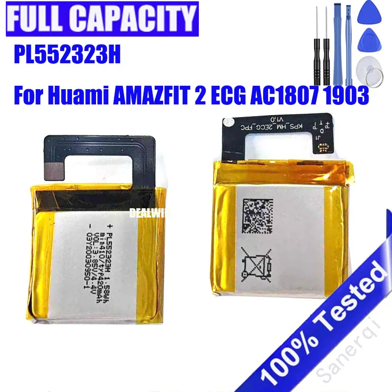 Оригинальный аккумулятор 420 мАч 4,4 В PL552323H для Huami AMAZFIT 2 ECG AC1807 1903, умные часы Bateria + бесплатные инструменты
Оригинальный аккумулятор 420 мАч 4,4 В PL552323H для Huami AMAZFIT 2 ECG AC1807 1903, умные часы Bateria + бесплатные инструменты